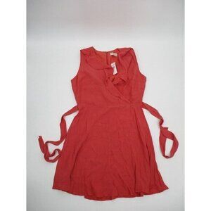 LOFT Womens Dress 4 Waist Tie Sleeveless Faux Wrap Ruffle Front Zipper Brand New